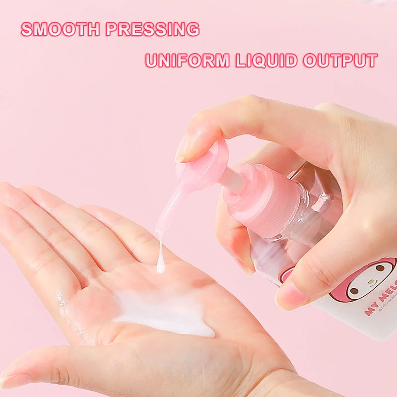 1PC 100ML Sanrio My Melody Kuromi Cute Cartoon Travel Sub-bottle Press Portable Spray Empty Bottle Cinnamoroll Lotion Bottle