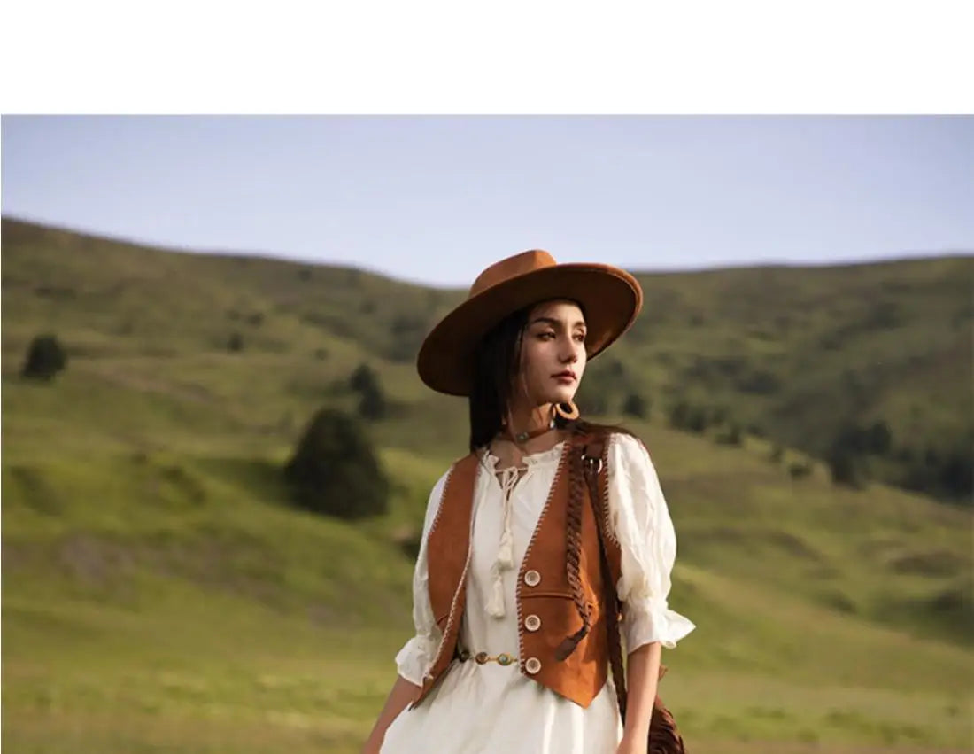 Fashion Women's Brown Button Vest Waistcoat