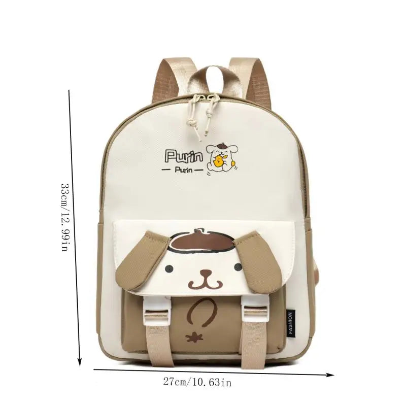 Cute Kuromi Canvas Backpack For Girls School Bags Portability Teens College Student Large Travel Shoulder Bag Mochilas Escolares