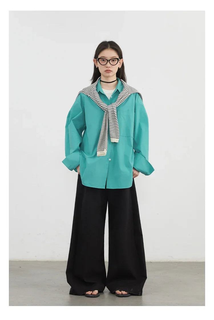 CHIC VEN Women Shirts Solid Long Sleeve Loose Single Breasted Female Blouses Woman Cotton Spring Summer 2025 Clothing