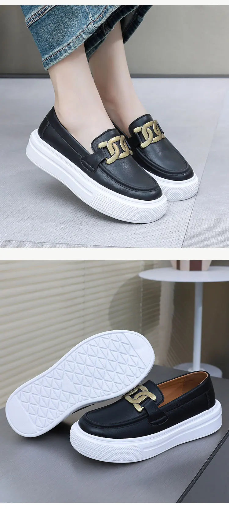 Black Loafers Shoes For Men Luxury Slip-on Shoes Men Unisex Breathable Casual Leather Shoes Man Driving Shoes Zapatos Hombre