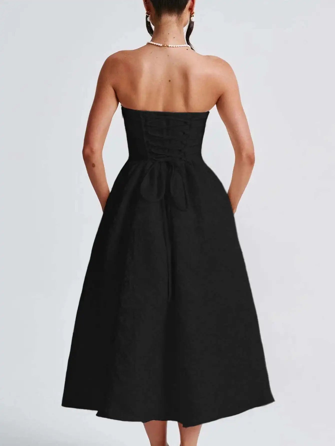 Giyu Club Evening Party Dresses Women 2025 Summer Sexy Bow Halter Long Dress Elegant Jacquard Lace Up Backless Birthday Robe