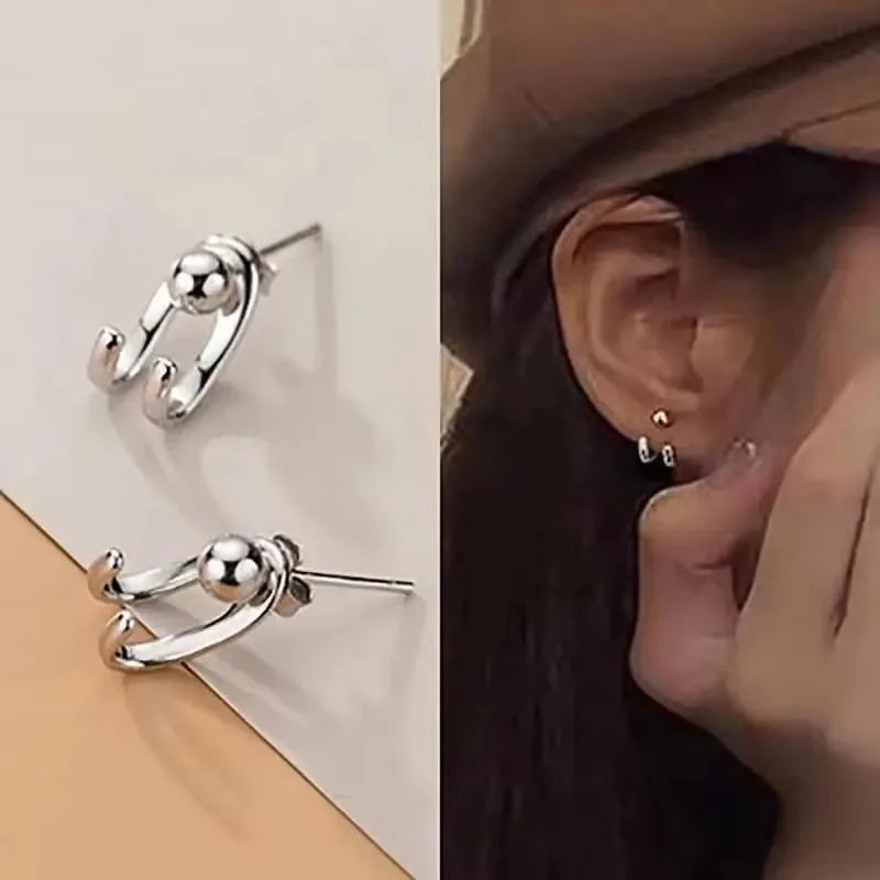 925 Silver Needle Korean Fashion Zircon Geometric Earrings For Women Jewelry 2025 Trending Luxury Crystal Cross Stud Earrings