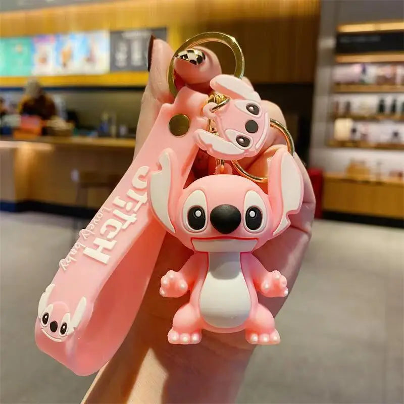 Anime Disney Lilo & Stitch Keychain Cartoon Stitch Toys Keychian Pendant Sweet Keychians Women Car Keyring Girl Birthday Gift