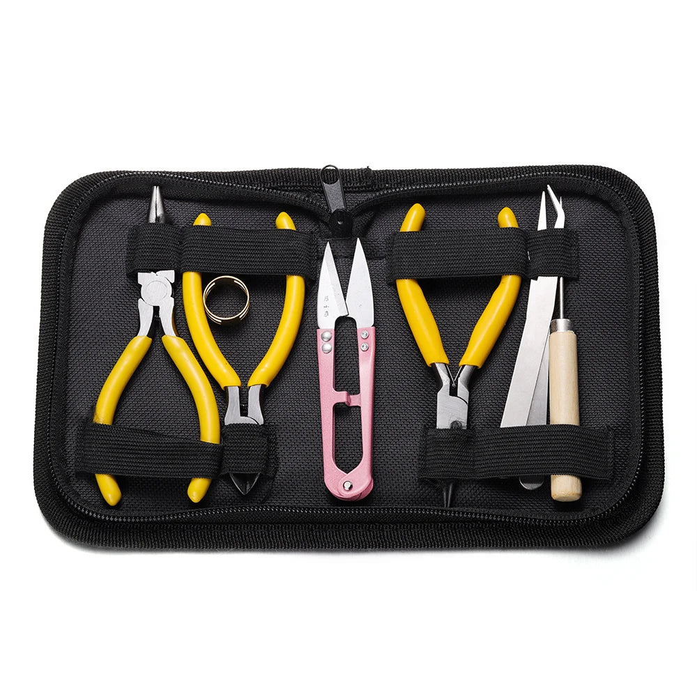 1 Pack Jewelry Making Supplies Kits with Jewelry Pliers Jump Ring Opener Awl Thread Scissors for Jewelry Repair Jewelry Making