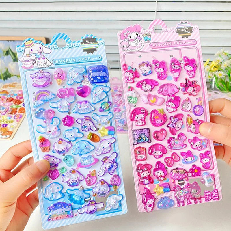 Kawaii Sticker DIY Hand Account Diary Decorative Kitty Kuromi Funny Cartoon Kids Girls Christmas Birthday Gift Reward Toy