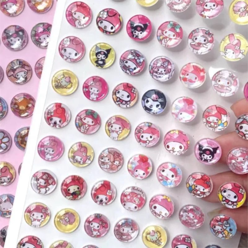 Sanrio My Melody Gemstone Stickers For Kids Cartoon 98 3D Diamond Sticker Kuromi Hello Kitty long card Child&Girls Cute Toy Gift
