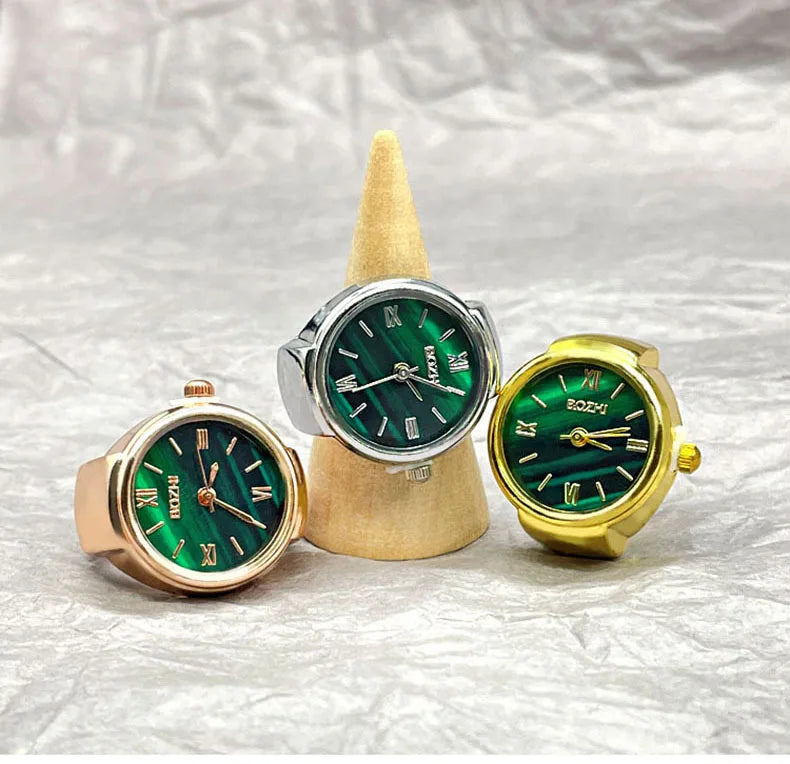 Hot Selling Finger Watch Ring Creative Movement Fashion Accessories Vintage Alloy Shell Quartz Watch Men Jewelry Women Gift