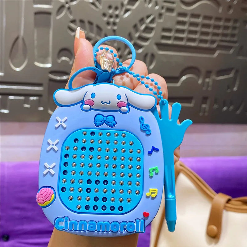 Cartoon Sanrio Hello Kitty Cute Anime Peripherals Toy Maze Decompression Healing Magnetic Suction Steel Ball Graffiti Key Chain