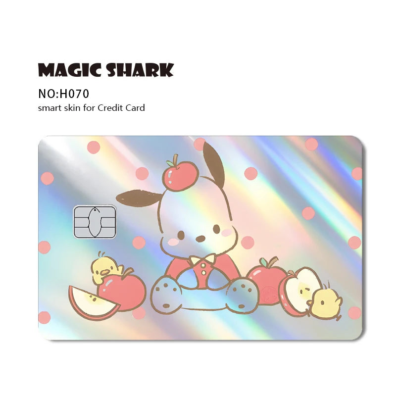 ホットセール Hello Kitty Kuromi ホログラフィックレーザー光沢フィルムスキンカバーステッカー(デビット・クレジットカード・銀行カード用)