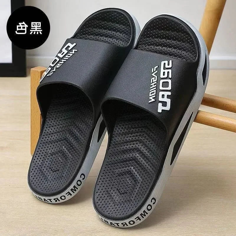 男性用スリッパは夏の外出にも最適です。おしゃれなバスルーム、浴室、滑り止め付きの家庭用、室内用、家庭用の男性用サンダルです。