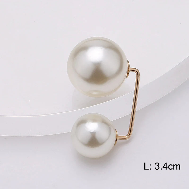 Lapel Pin Women Simulated-Pearl Pendant Pins Crystal Rhinestone Brooch For Woman Scarf Buckle Clips Hat Clothes Multipurpose Pin