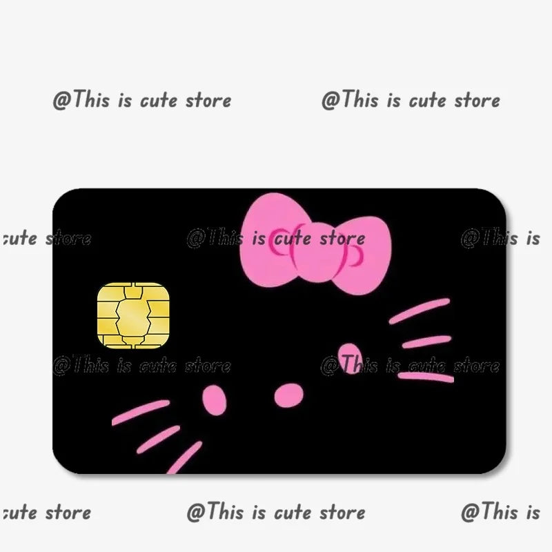 Sanrios Hello Kittys Kuromi Credit Card Skin Stickers for Bank Card Bus Anime Rilakkuma Metro Card Sticker Waterproof Girls Gift