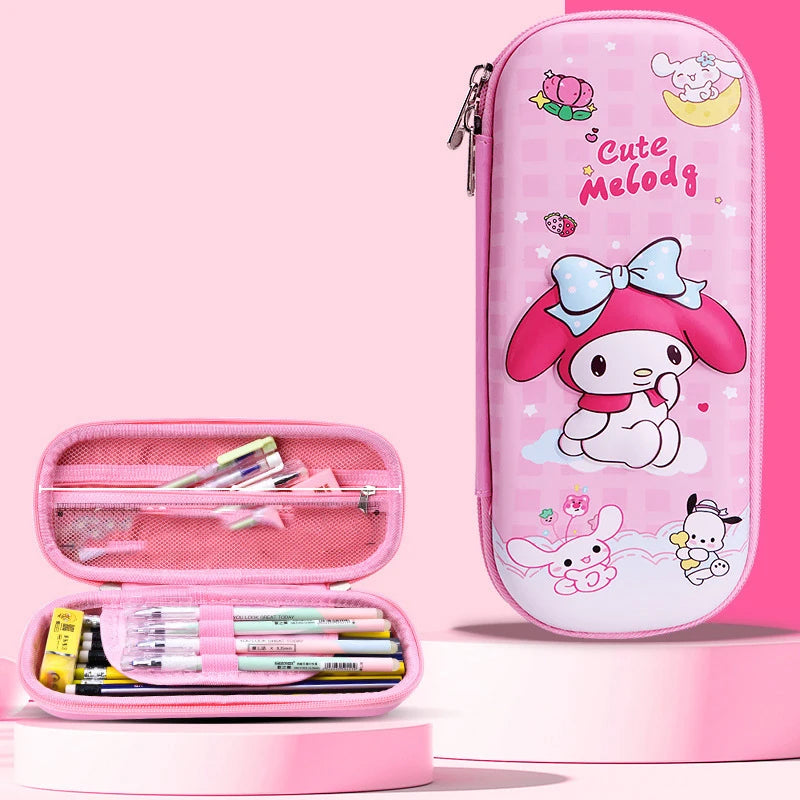 The new student cartoon HelloKitty3D pencil case is a waterproof, shock-resistant and large-capacity stationery case