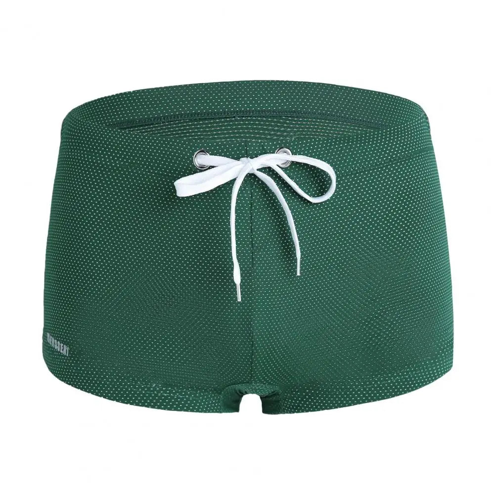 Summer Men Swim Shorts Low-rise Swimwear Beach Tight Swimming Trunks With Waist Tie Swimsuit Sports Surf Shorts Trunks 남자 수영복