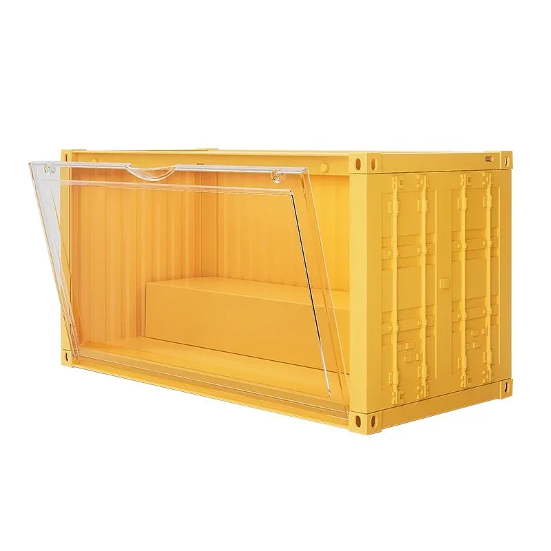 35x17x19cm Cool Large Storage Box Display Sound-activated Lamp Container Rack Cabinet PP Material Bubble Mat Doll Display Box