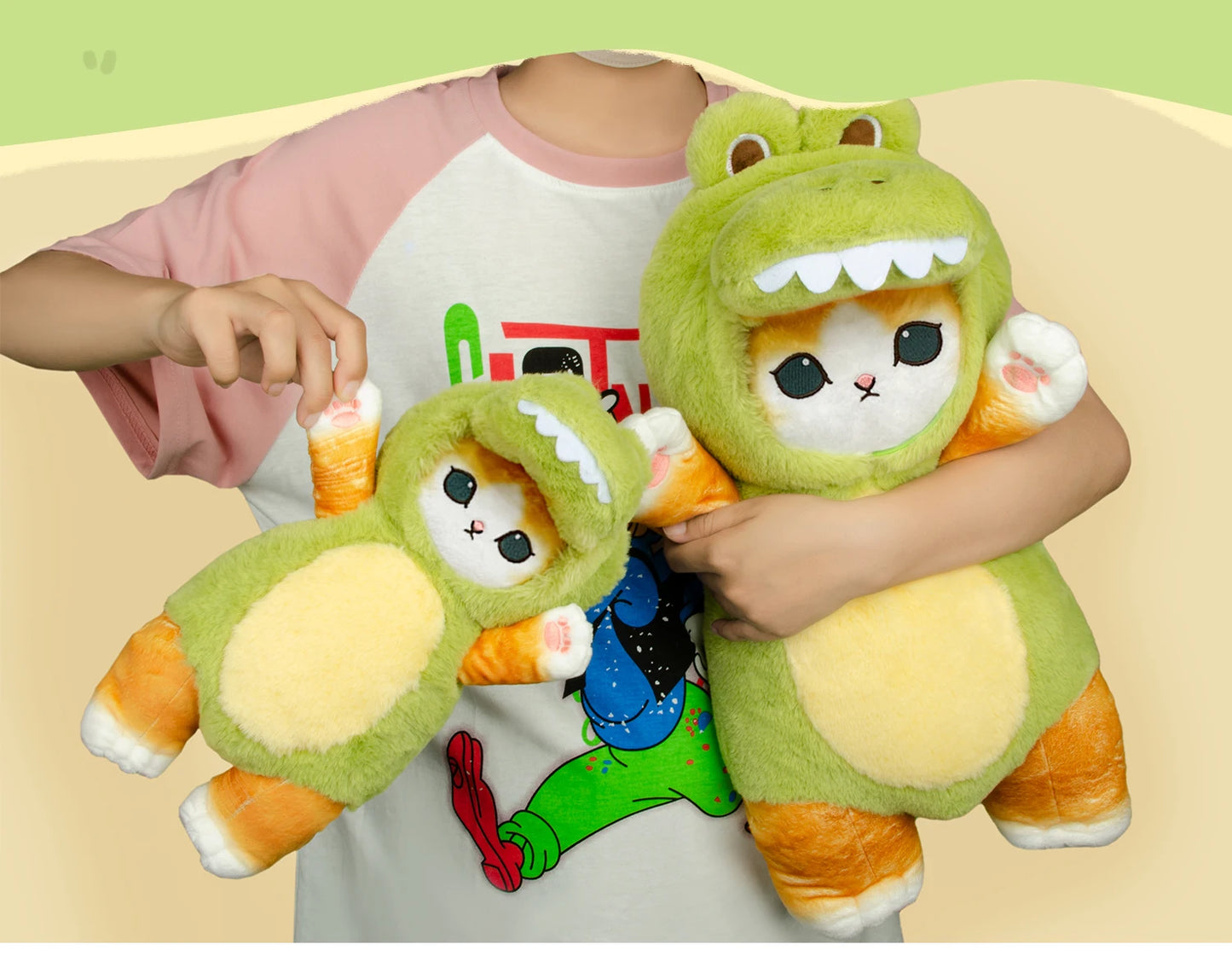 Mofusand 30/50cm Plush Toys Kawaii Cat Cosplay Costume With Dino/Cow Outfits Cute Stuffed Animal Birthday Gift For Kids And Girl