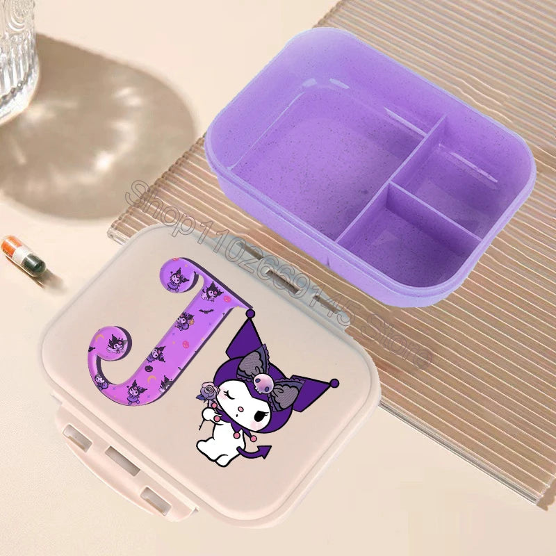 Kuromi Bento Lunch Box Sanrio Cartoon Letter A-Z Lunch Box Cute Girls School Food Storage Containers Children Birthday Gifts