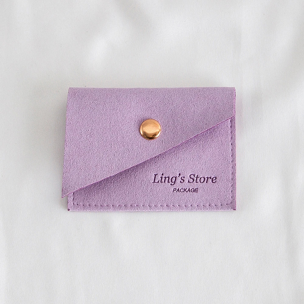100Pcs Luxury Dark Green Microfiber Gold Snap Bag Envelope Button Purse Pouch For Ring Earrings Headset Coin Soap Gift Organizer