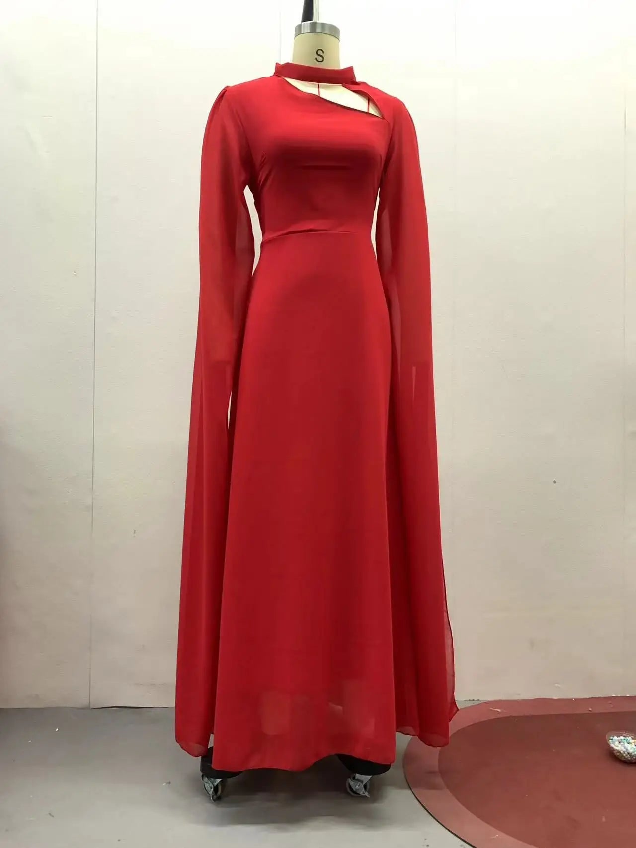Party Dresses Women Long Dress Round Collar Solid Color Lace Up Tight Waist A Line 2025 Female Vestidos Temperament Maxi Gown