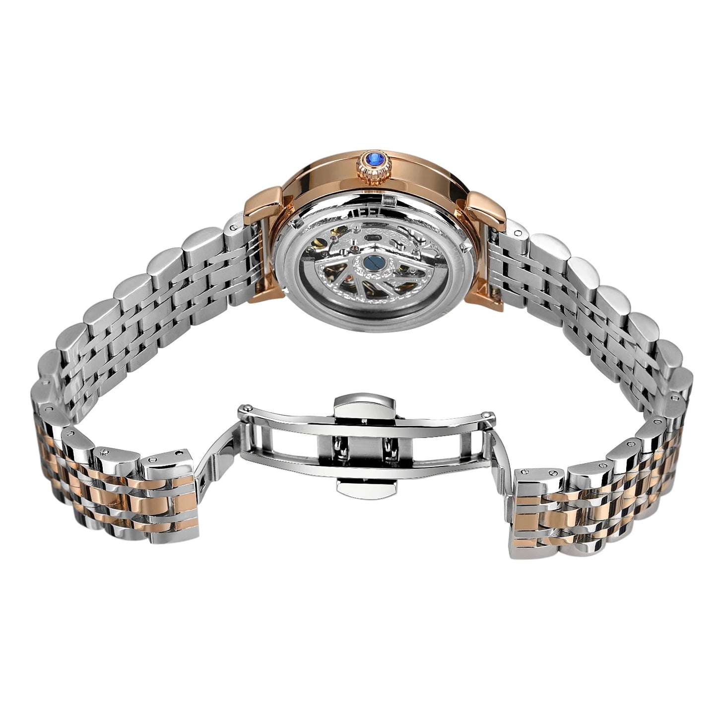 2024Luxury Rose Gold Diamond Woman Watch Mechanical Automatic Movement Ladies Watches Stainless Steel Elegant Women's Wristwatch