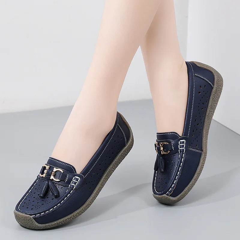 2025 New Loafers Women Summer Fashion Round Toe Nurse Shoes Soft Sole Non-slip Flat Shoes Breathable Casual Sports Women's Shoes