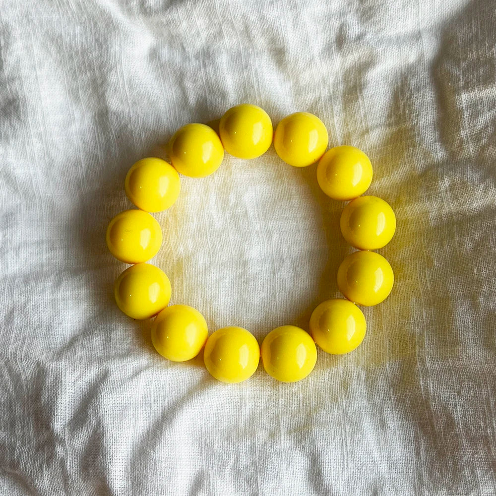 Cute Sweet Colorful Acrylic Big Bead Chunky Bracelet Fluorescent Hand Beaded Simple Bangles Summer Spring Jewelry Accessories