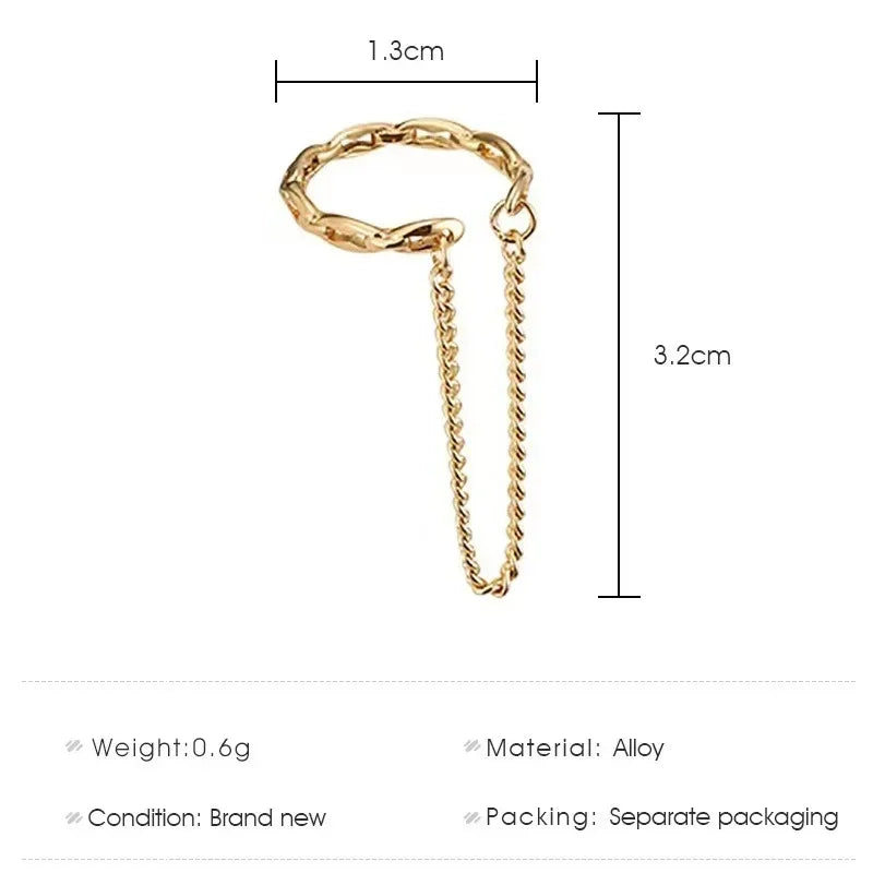 1Pc 2024 Fashion Minilist Fake Piercing Earcuff Earrings Chain Tassel Line for Woman No Piercing Ear Cuff Women Ear Jewelry