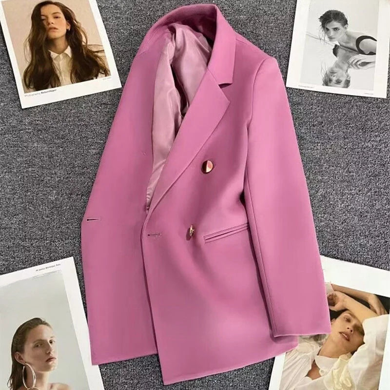 Women's Suit Coat Elegant Sports Casual Blazer Korean Fashion Luxury Jacket Autumn Solid Color Office Ladies Clothing Basic New