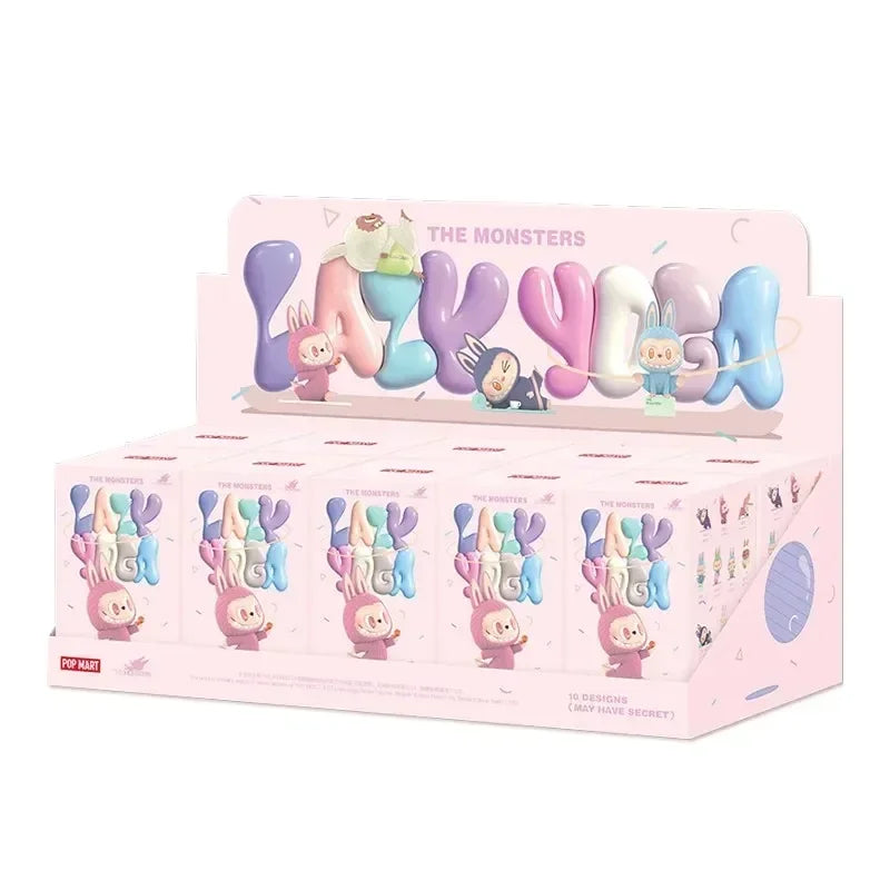 POP MART LABUBU THE MONSTERS Lazy Yoga Series Blind Box Toys Kawaii Anime Action Figure Caixa Caja Mystery Box Dolls Girls Gift