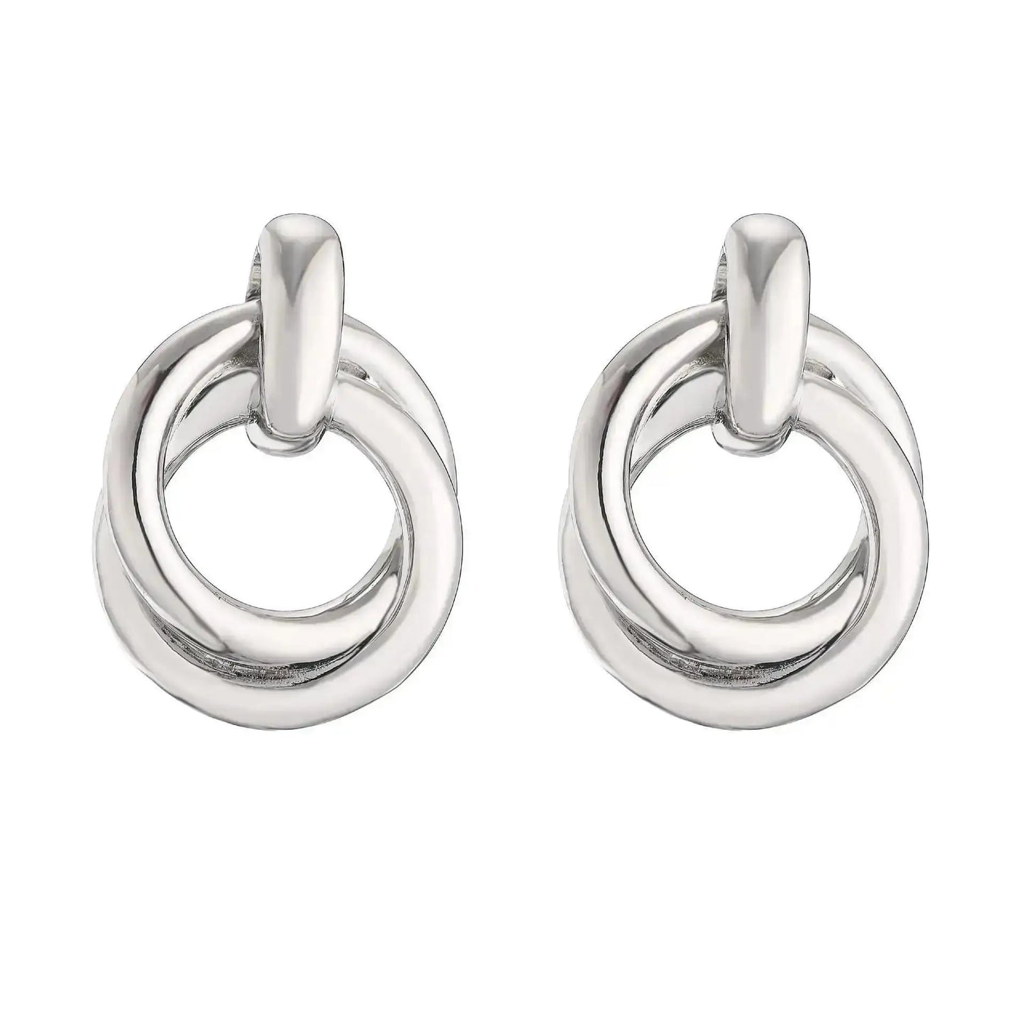 925 Silver Needle Korean Big Elegant Earrings For Woman Metal Jewelry 2025 Trending Vintage Geometric Women's Earrings Z40