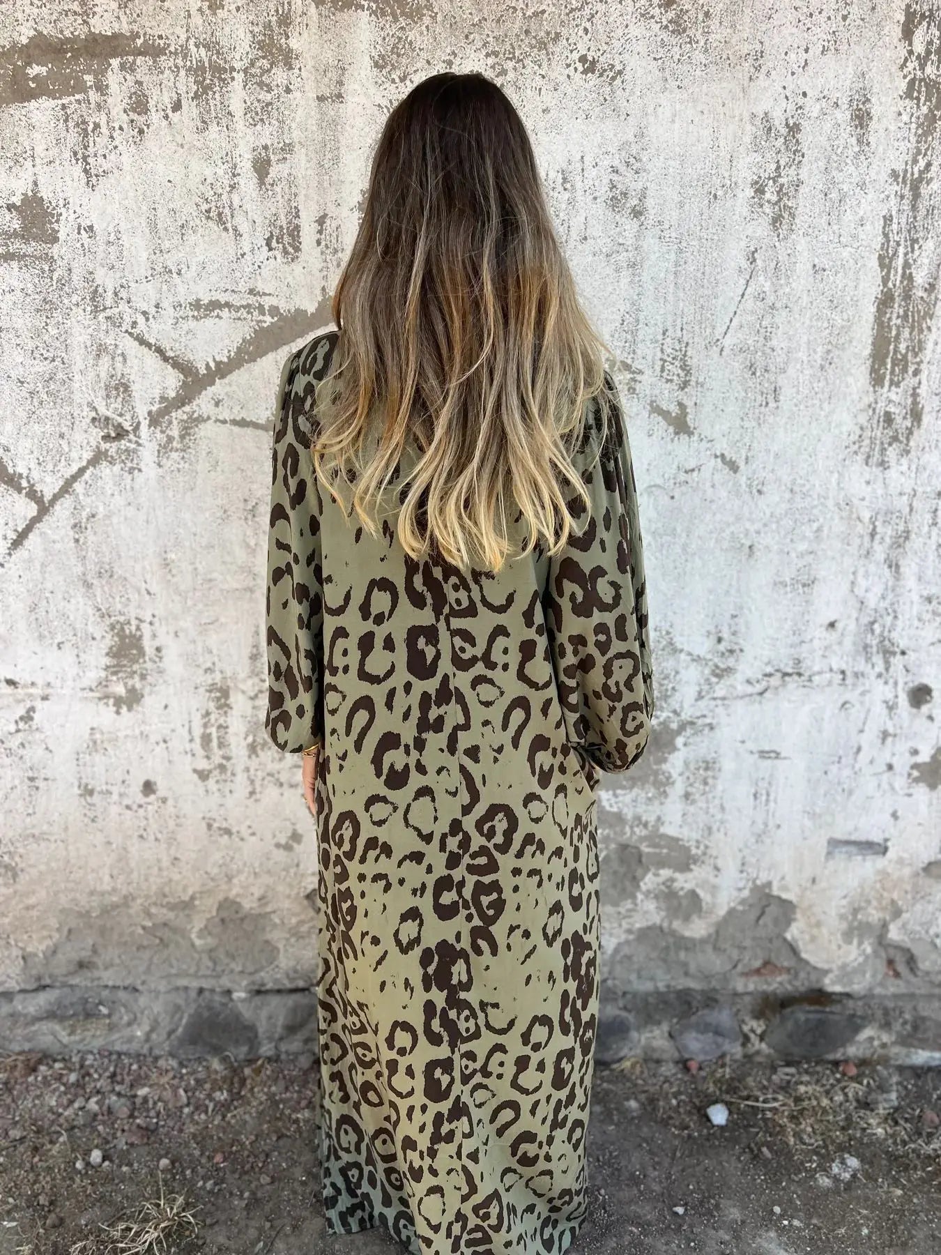 Women Sexy V-Neck Maxi Dresses Summer Bohemian Short Sleeve Leopard Print Long Dress Female Vintage Holiday Beach Cover Up Robe