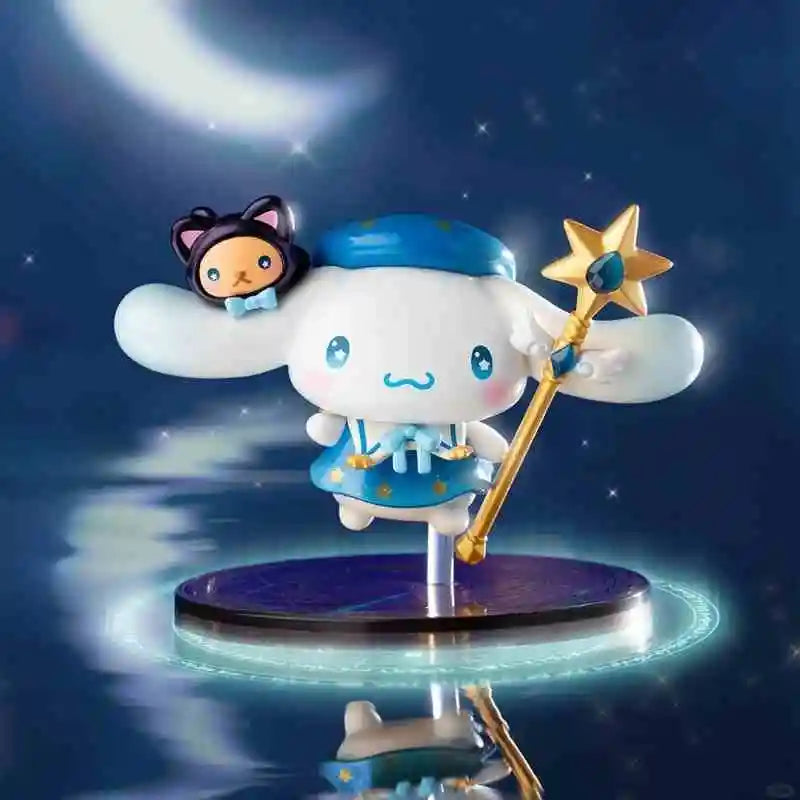Anime Sanrio Character Starry Night Party Magician Series Blind Box My Melody Kuromi Hellokitty Piano Cute Toy Doll Gift