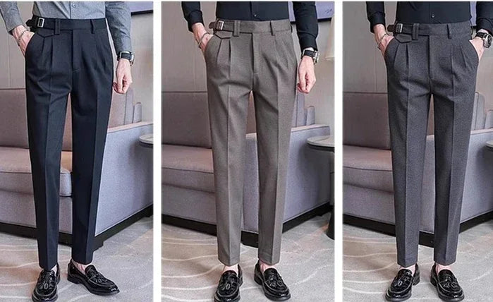 Men's Suit Pants, Fashion Slim Dress Trousers ,White Black Blue Green Pantalones Hombre Fall/Winter Male Pant, 2025 New