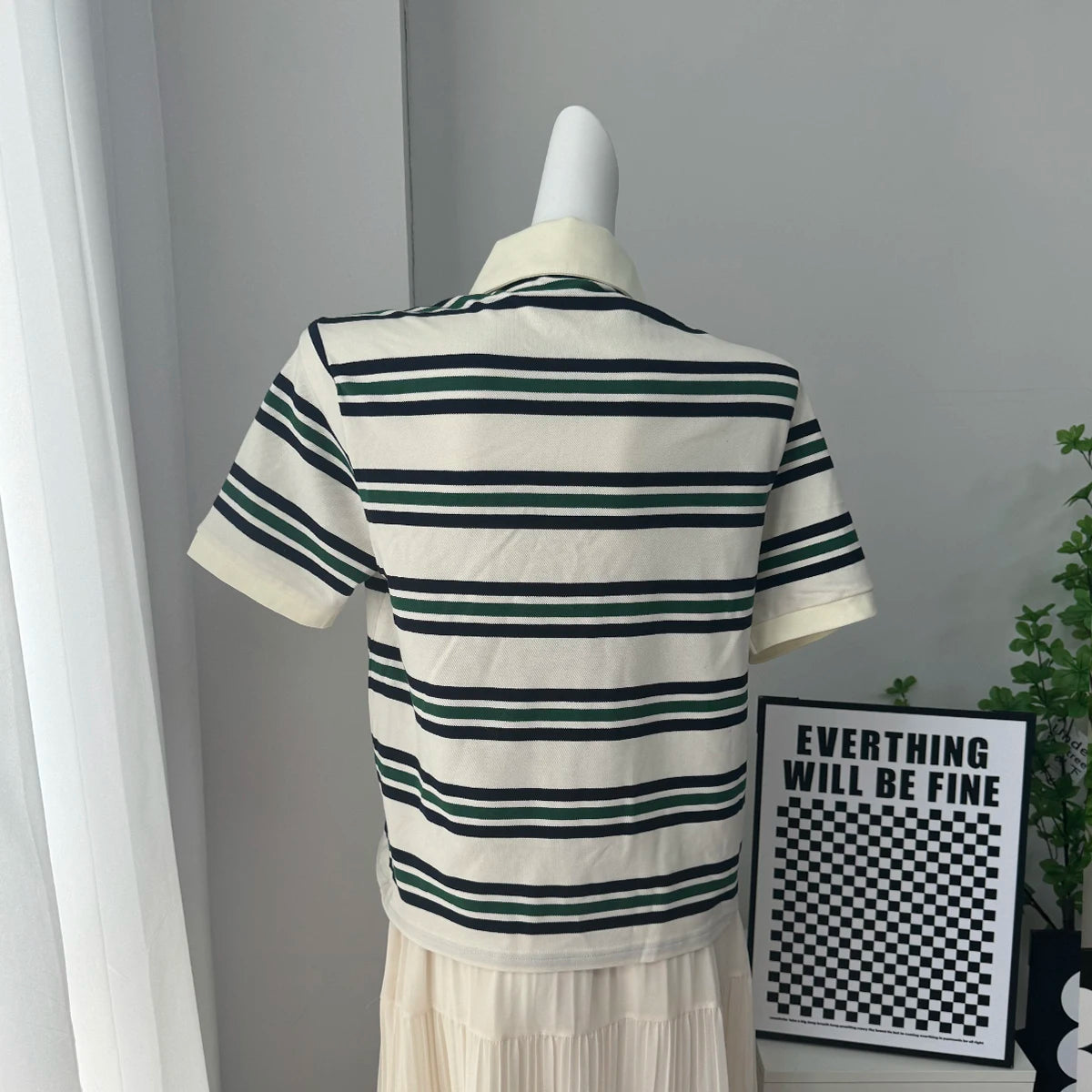 Hirsionsan Polo Neck T Shirt Women Soft Chic Tees 95% Cotton Jumper Clothes Loose Casual Pullover 2025 Summer New Crop Tops