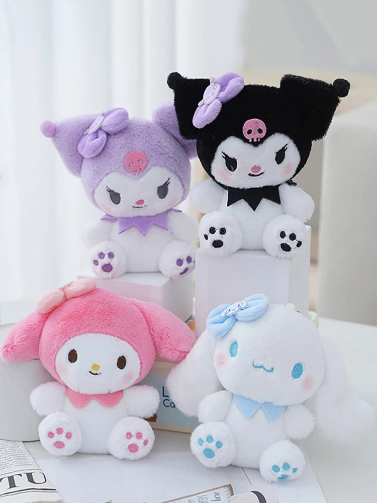 Kawali 14CM Sanrio Kuromi Hello Kitty My Melody Cinnamoroll Pillow Plush Toys Plushie Keychain Stuffed Doll Pendant For Kid Gift