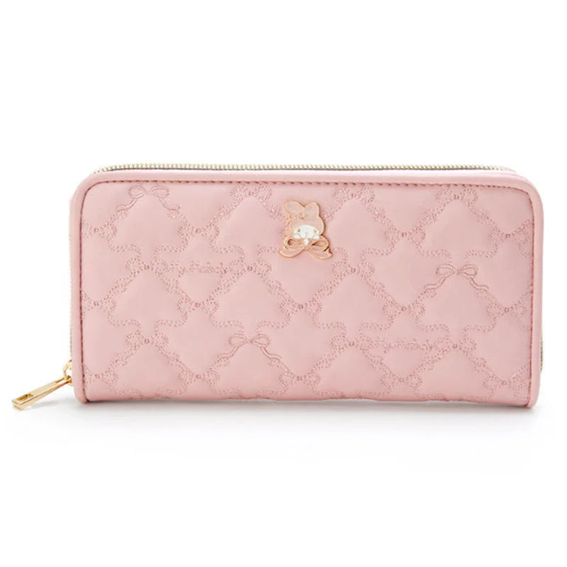 Sanrio Cinnamoroll Kuromi My Melody Hello Kitty Kawaii PU Leather Wallet Card Holders Casual Coin Purse Money Bag