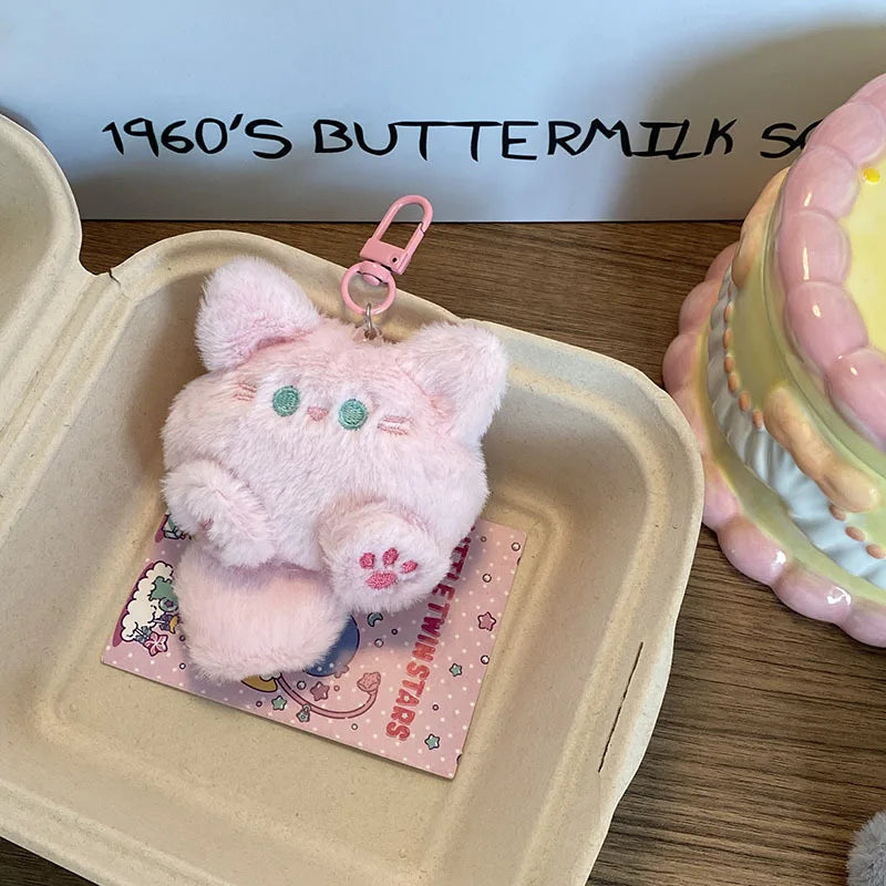 かわいいソフトぬいぐるみの小さな猫のキーホルダーぬいぐるみバッグ車のペンダントキーチェーンDIY小物子供用ぬいぐるみおもちゃ