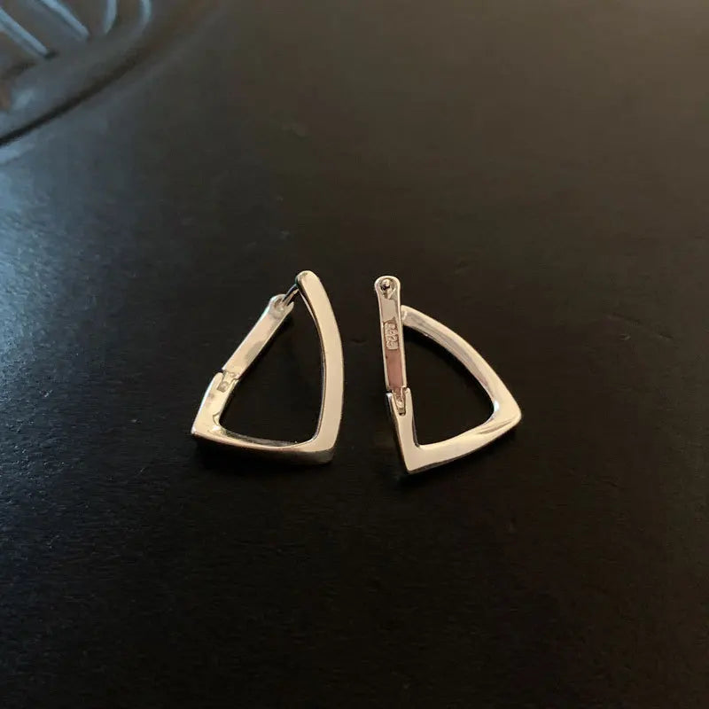 925 Sterling Silver Simple Geometric Square Irregular Hoop Earrings for Women S925 Wedding Party Jewelry Gift Aretes De Mujer