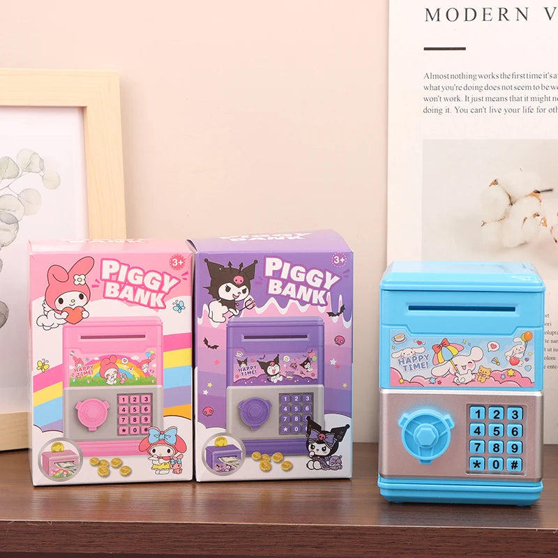 1 PCS Sanrio Anime Kawaii Kuromi My Melody Cinnamoroll Safe Shape Children's Piggy Bank Girl Heart Cute Toy Birthday Gift