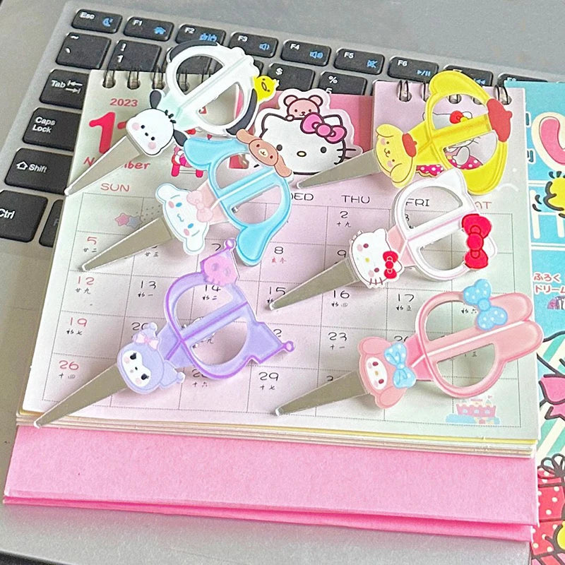 Sanrio Kawaii Hello Kitty Small Scissors Hairpin Cartoon Cinnamoroll My Melody Kuromi Pochacco Bangs Clip Sweet Girls Hair Clips