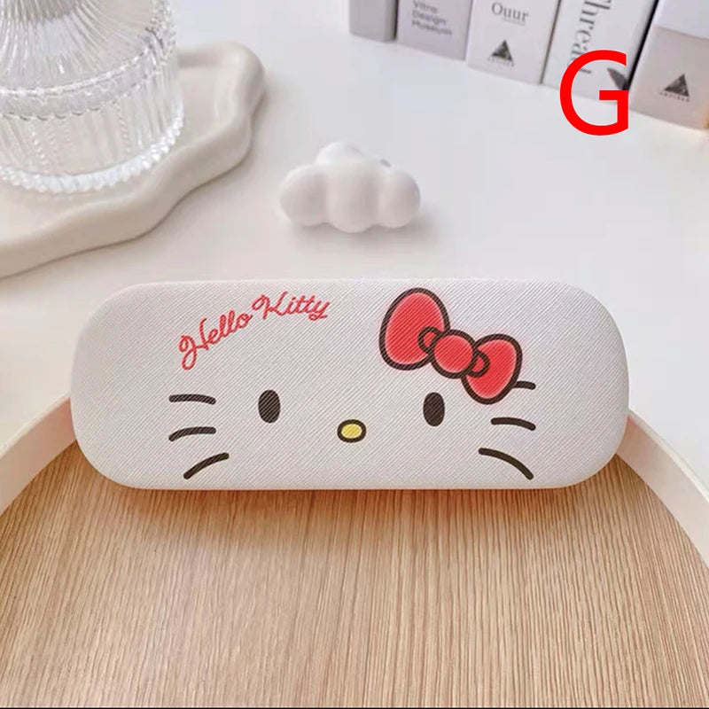 Cartoon Stitch Hello Kitty Glasses Case Children Students Anti Drop Glasses Storage Box Princess Series Pattern Protective Case