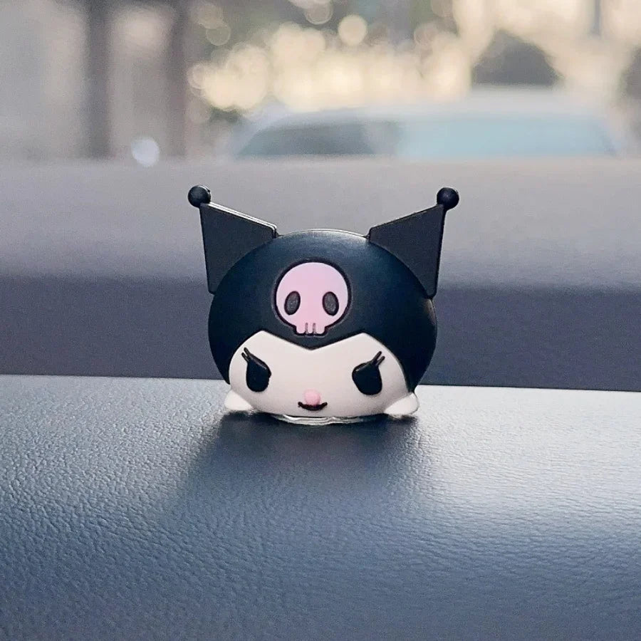 1/4pcs HelloKitty My Melody Kuromi Cinnamoroll Rubber Durable Cute 3D Cartoon Dashboard Decorations for Vehicle Decor