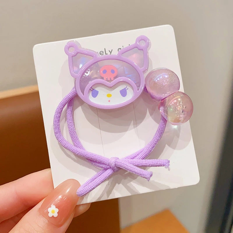 Children's Kuromi My Melody Rubber Band Hair Kawaii Baby Braid Hair Band Girls Headband High Elasticity And Durability