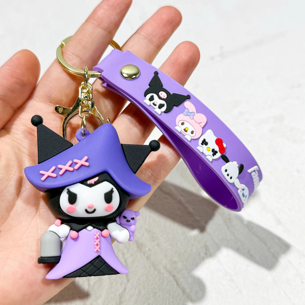 Sanrio Hello Kitty Keychain Cute Cartoon Melody Kuromi Doll Decoration Keyring Jewelry Girl&Child Gifts Toy Christmas gift idea