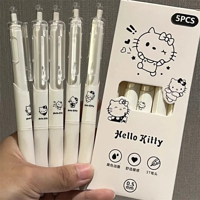 NEW Hello Kitty kawaii cute anime cartoon little white gel pen black student high-looking simple carbon girl quick-drying pen