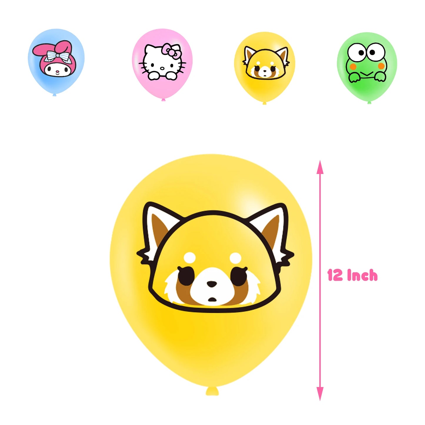 kawaii Sanrio Birthday Party cutlery plate Disposable Banner Cake Topper Hanging Flag Hello Kitty Balloons Birthday Decorations