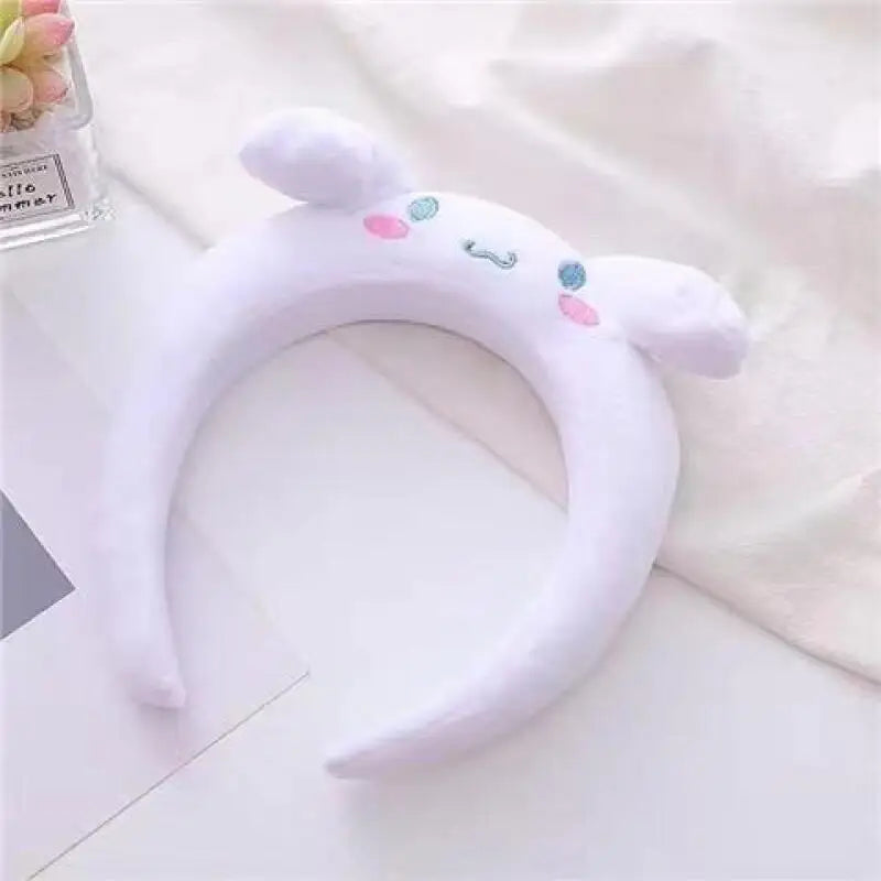 1pc Kawaii Stich Funny Headband Kuromi Melody Cinnamoroll Cute Cartoon Plush Hair Accessories for Girl Women Wash Face Hair Band
