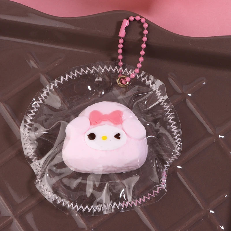 Sanrio HelloKitty Squeeze Toy Pendant Antistress Ruduce Stress Pinching Kuromi Mymelody Soft Relief Relax Toys Cartoon Ornament