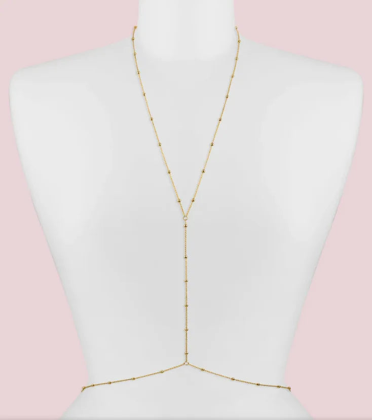 Stainless Steel Simple and fashionable bead wasit chain Bohemian women's body chain Sexy Beach Wedding Accessories Women Bra Cro